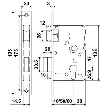 CERRADURA MADERA BATON E3510 CANTO CUADRADDO LATON TIPO 5801
