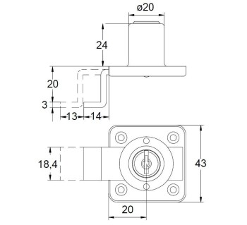 CERRADURA AGA ARMARIO 362-20