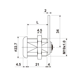 CERRADURA BUZON 742LF-RSB-MB 32MM CROMO