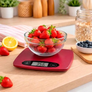 BALANZA COCINA ELECTRONICA 1 GR-5KG ROJA JATA
