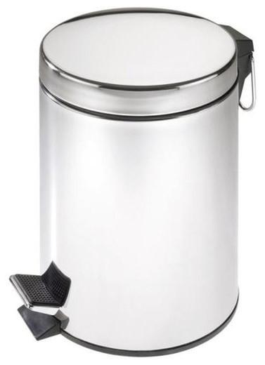 CUBO BAÑO ACERO INOX BRILLO CON PEDAL 5L