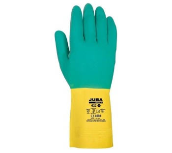 GUANTE LATEX JUBA VERDE/AMARILLO