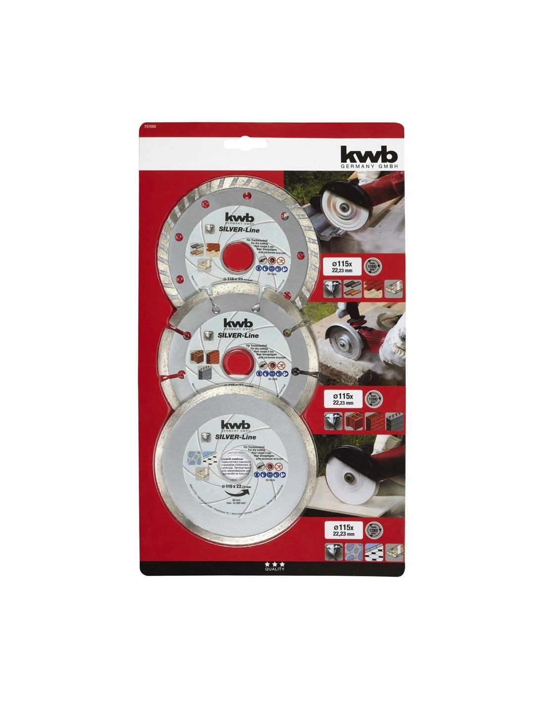 JUEGO 3 DISCOS DIAMANTE SURTIDOS 115MM EINHELL