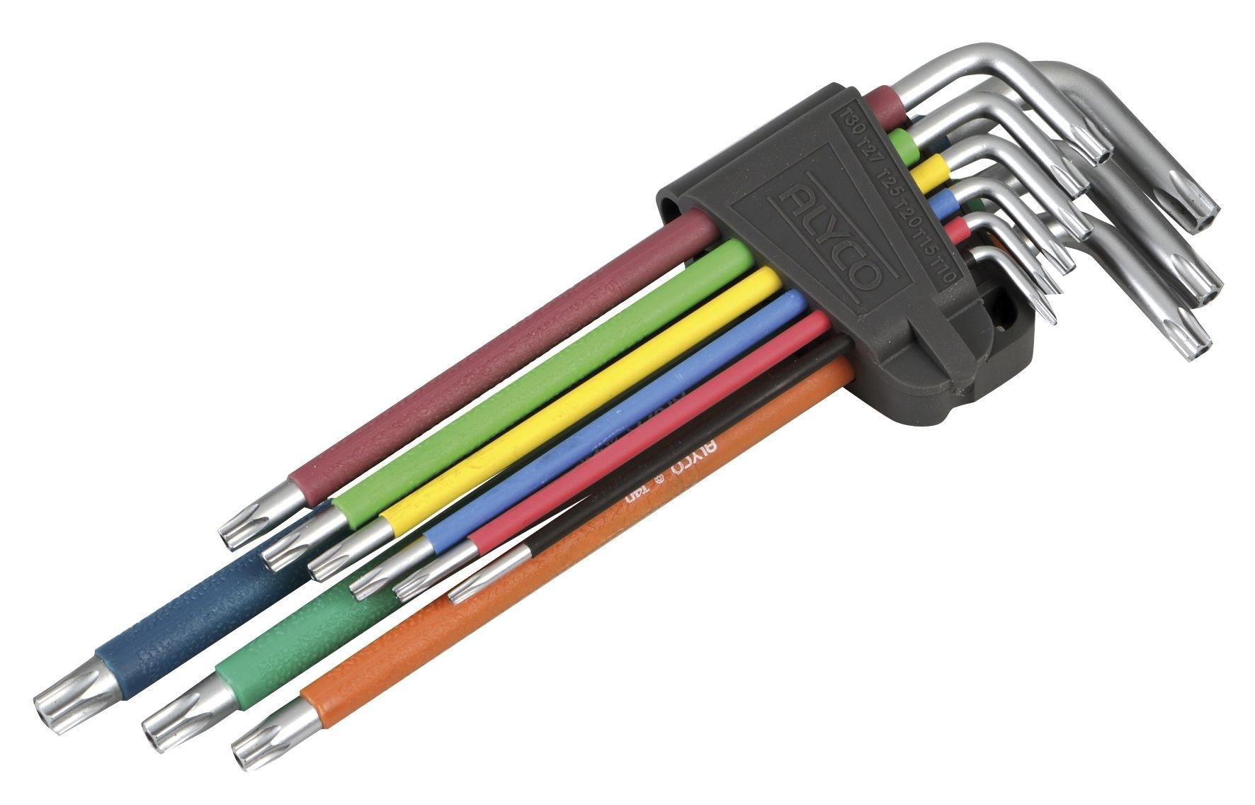 JUEGO LLAVES TORX ALYCO COLORES  INVIOLABLES 9 PZAS