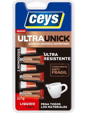 PEGAMENTO ULTRAUNICK LIQUIDO INSTANTANEO ULTRAUNICK 3X1GR