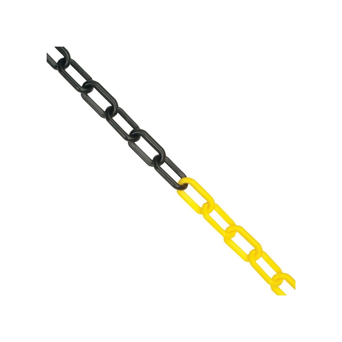 CADENA PLASTICO 6MM AMARILLA-NEGRA 25M