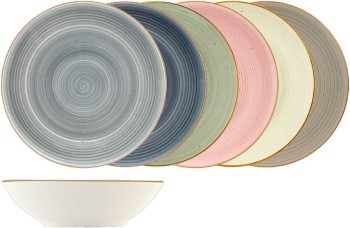 VAJILLA GRES STONEWARE COLORES SURTIDOS 18 PIEZAS