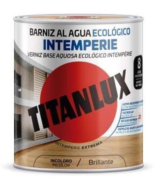 BARNIZ AL AGUA ECO INTEMPERIE INCOLORO 750ML TITANLUX