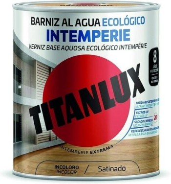 BARNIZ AL AGUA ECO INTEMPERIE INCOLORO 750ML TITANLUX