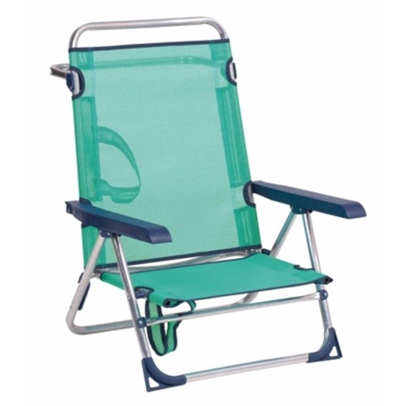 SILLA CAMA PLAYA ALUMINIO VERDE AGUA FIBRELINE