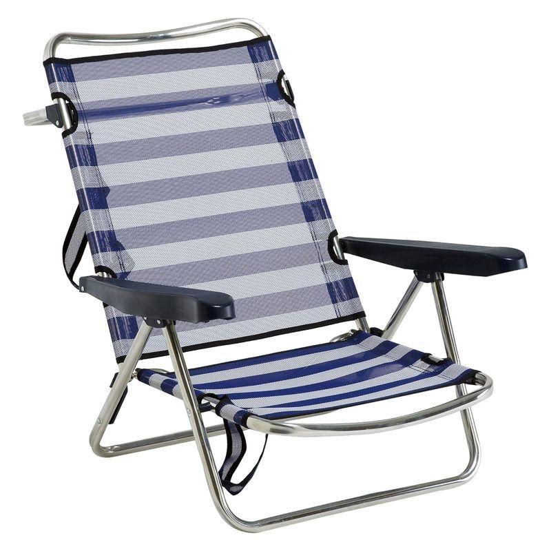 SILLA CAMA PLAYA ALUMINIO RAYAS FIBRELINE