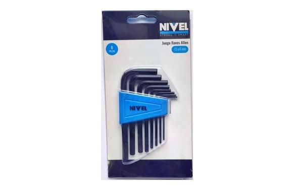JUEGO LLAVE ALLEN HEXAGONAL 1,5-6MM 8 PIEZAS NIVEL
