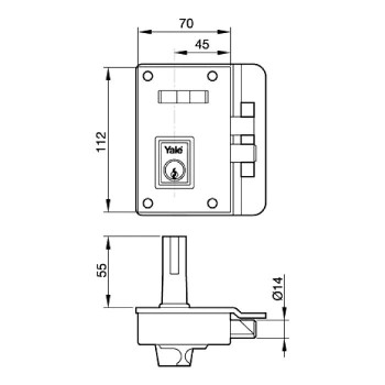 CERRADURA AZBE APLACAR 10-70 PINTADA