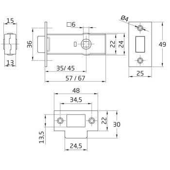 PICAPORTE AMIG 2 ZINCADO CAJA 20