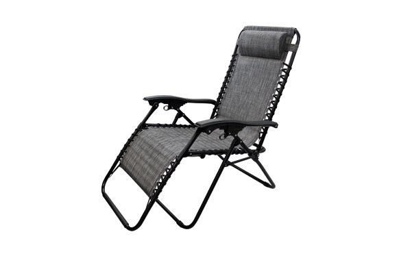 TUMBONA ACERO PLEGABLE RELAX C/COJIN GRIS
