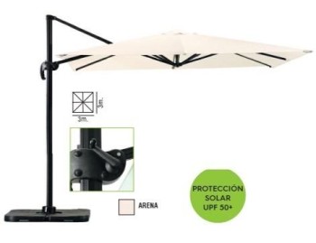 PARASOL ALUMINIO EXCENTRICO ARENA 3X3 M IMPORT