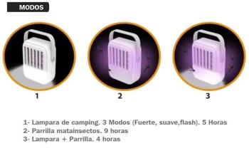 LAMPARA SOLAR LED ANTIMOSQUITOS 5W