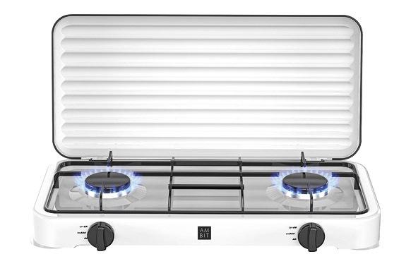 COCINA CAMPING GAS CON TAPA 2 FUEGOS AMBIT