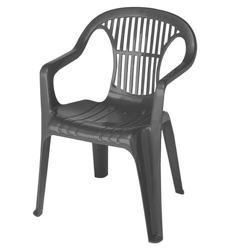 SILLA MONOBLOC APILABLE RESPALDO BAJO ANTRACITA