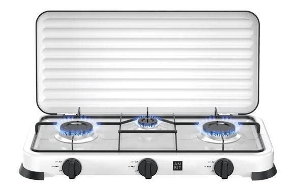 COCINA CAMPING GAS CON TAPA 3 FUEGOS AMBIT