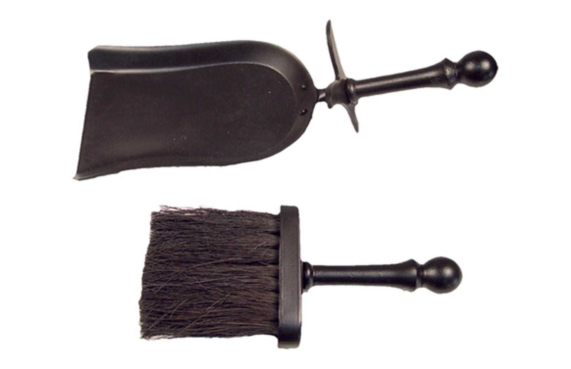 JUEGO CHIMENEA  ESCOBILLA Y PALA NEGRO