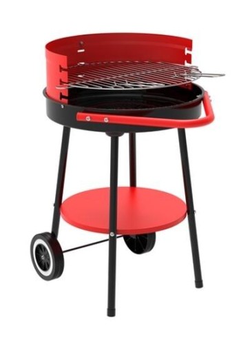 BARBACOA CARBON REDONDA C/RUEDAS 47X35X56CM NATUUR