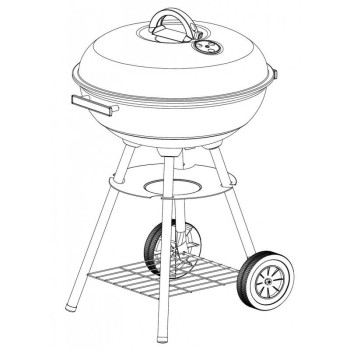 BARBACOA CARBON REDONDA C/RUEDAS/TAPA 53X46X75CM NATUUR