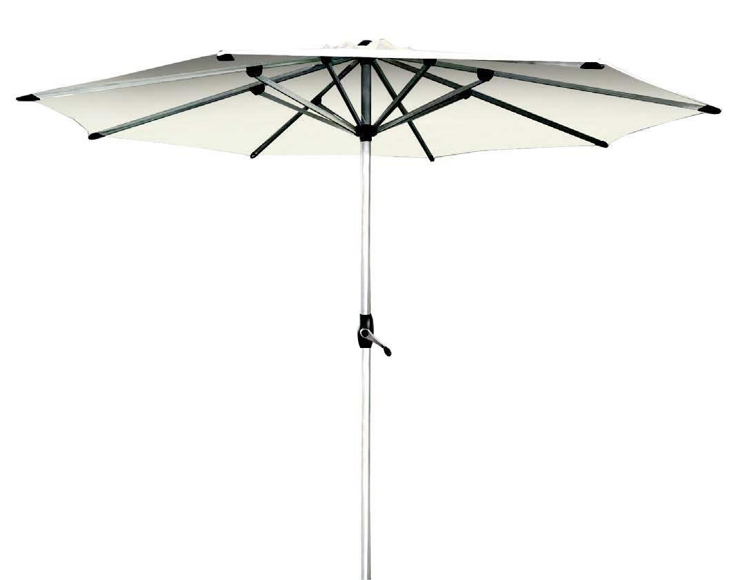 PARASOL ALUMINIO BLANCO 3M TUBO 48MM CON MANIBELA