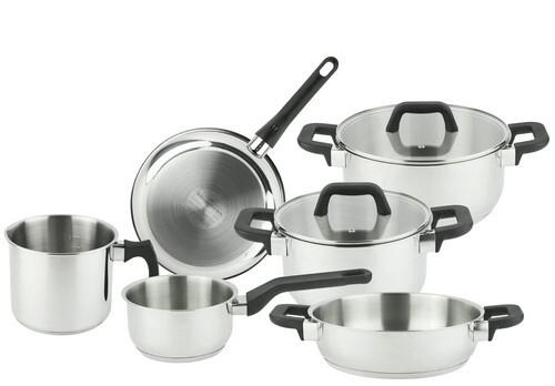 BATERIA ACERO INOX TAPA CRISTAL MAGNIFIC 8 PZ
