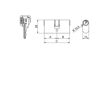 CILINDRO MCM OVAL LATONADO OV-26-26