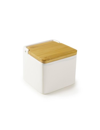 SALERO CUADRADO 11CM CERAMICA TAPA BAMBU