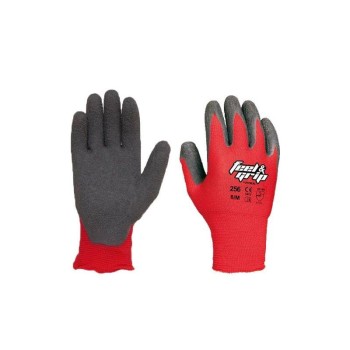 GUANTE FEEL&GRIP NYLON LATEX ROJO JUBA