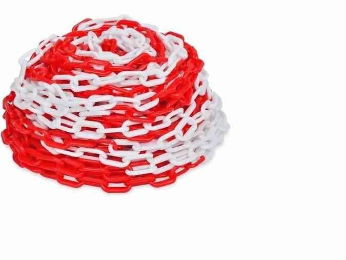 CADENA PLASTICO 5.5 MM ROJA BLANCA 25 M