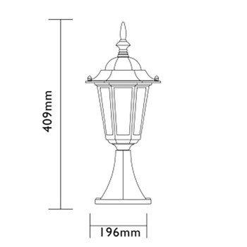 FAROL SOBREMURO E27 100W NEGRO ORLANDO