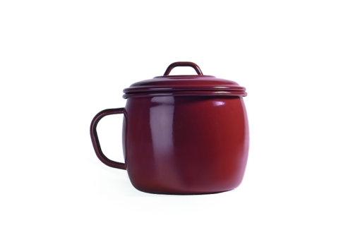 PUCHERO ESMALTE TEJA BOMBEADA 1,5 L