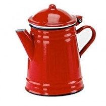 CAFETERA PORCELANA ROJA 1LITRO