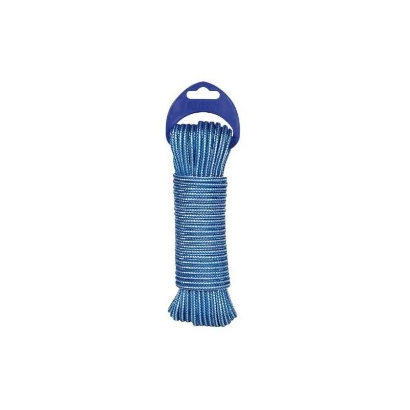 CUERDA POLIPROPILENO 4MM TEXTURADA AZUL/BLANCO 25M