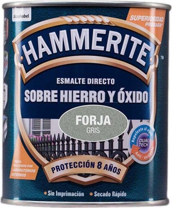 ESMALTE SOBRE HIERRO Y OXIDO FORJA 750ML NEGRO HAMMERITE