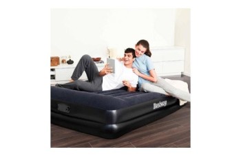 COLCHON CAMA HINCHABLE DOBLE+BOMBA 203X152X46CM