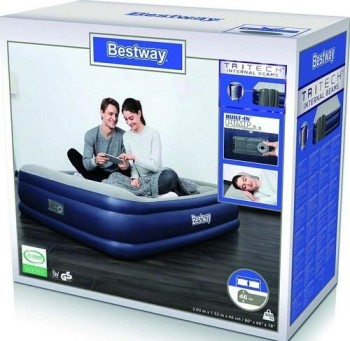 COLCHON CAMA HINCHABLE DOBLE TRICHET 203X152X46CM