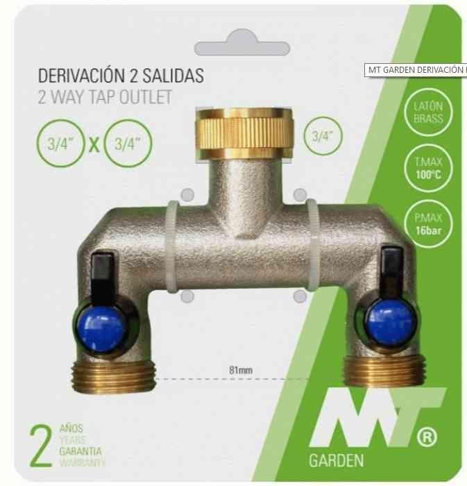 CONECTOR GRIFO JARDIN LATON 2 VIAS H 3/4