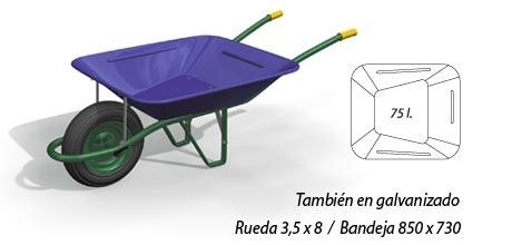CARRETILLO AZUL ANCHO SANZ 75 LITROS