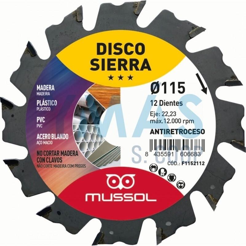 DISCO SIERRA MULTIUSO 115 22,2MM ANTIRETROCESO ADN