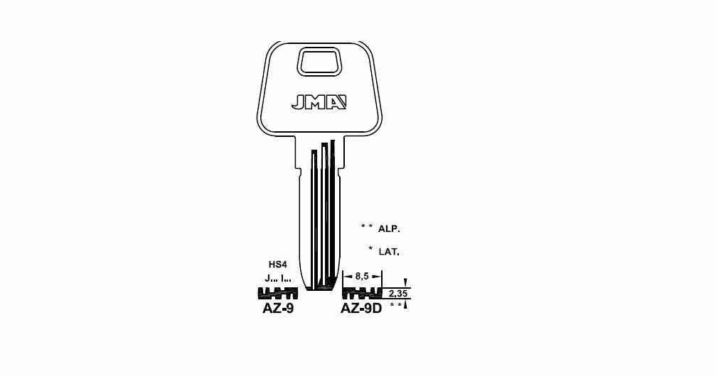 LLAVE SEGURIDAD AZ- 9D ALPACA