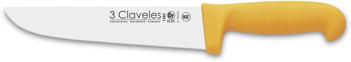 CUCHILLO CARNICERO MANGO NYLON AMARILLO 3 CLAVELES