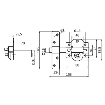 CERROJO SEGURIDAD AMIG MODELO 3 ORO 88*153